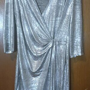 ANNE KLIEN sliver dress with belt detail